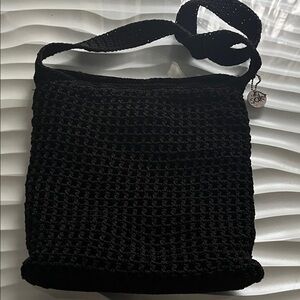 The Sak Black Knit Shoulder Bag